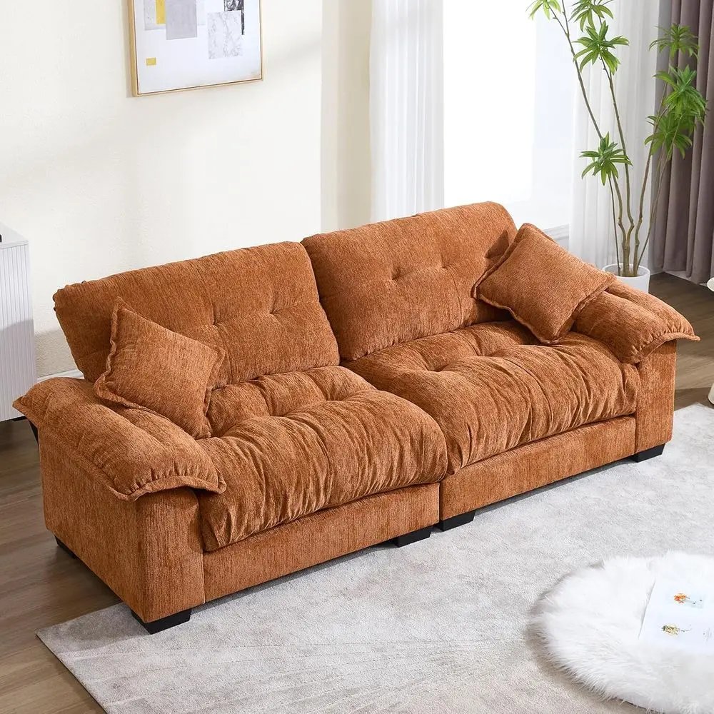 Deep Seat Loveseat Sofa with Soft Cushions